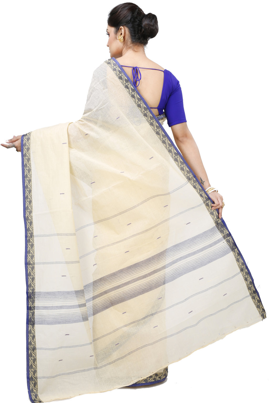 Cream Pure Cotton Gaela Tant Saree (921)